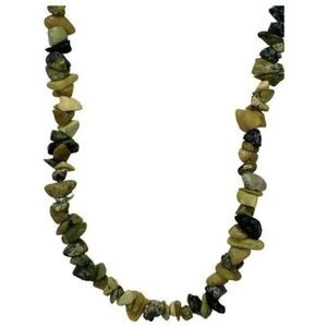 Vintage Green Jadeite Mixed Stone Multi Color Beaded Strand Necklace 20”